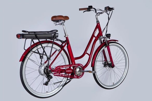 Велосипед з електроприводом 28" AL Dorozhnik eCORAL DD FR рама-19" 48B 17.5А*г 500Вт рубіновий 2026