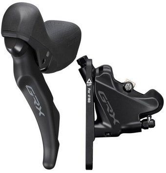 Тормоз Shimano гидравл. дисковый RX400 GRX, переднее (левая тормоз.ручка/шифтер ST-RX400 2-скор., калипер, гидролиния 1000мм)