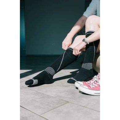 Носки водонепроницаемые Dexshell Longlite Socks 2.0, серые полоски, XL (47-49)