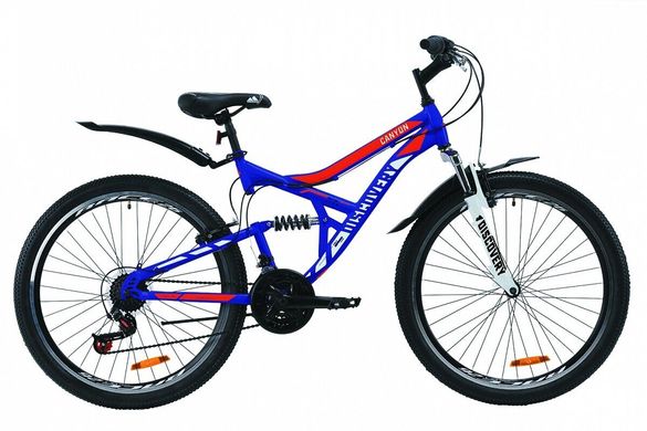 Велосипед Discovery 26 CANYON AM2 Vbr рама-17,5" ST с крылом Pl 2020, сине-оранжевый