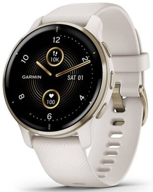 Смарт годинник Garmin Venu 2 Plus, Ivory + Cream Gold, GPS