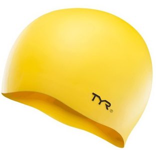 Шапочка для плавания TYR Wrinkle Free Silicone Swim Cap, Yellow