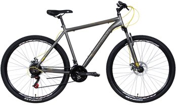 Велосипед ST 29" Discovery RIDER AM DD 2022 (темно-сріблястий з жовтим)