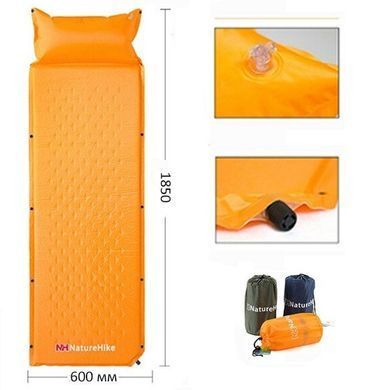 Самонадувний килимок з подушкою Naturehike NH15Q002-D, 25мм, блакитний