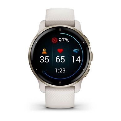 Смарт годинник Garmin Venu 2 Plus, Ivory + Cream Gold, GPS