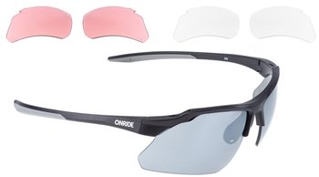 Окуляри Onride Joy матово чорні з лінзами димчасті Mirror (17%); HD pink (37%); прозорі (100%)
