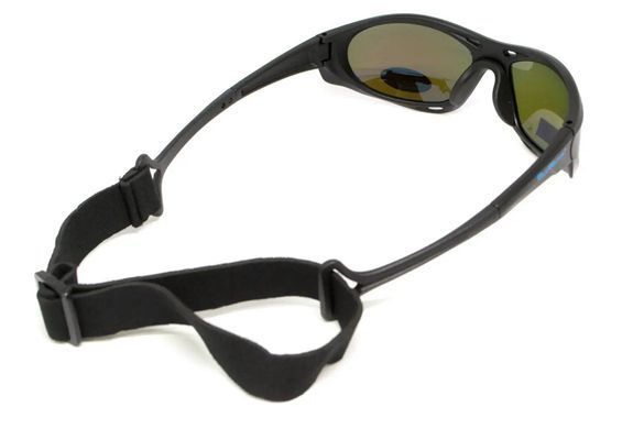 Окуляри поляризаційні BluWater Hydro Polarized (G-Tech&trade; blue) Anti-Fog, дзеркальні сині в чорній оправі