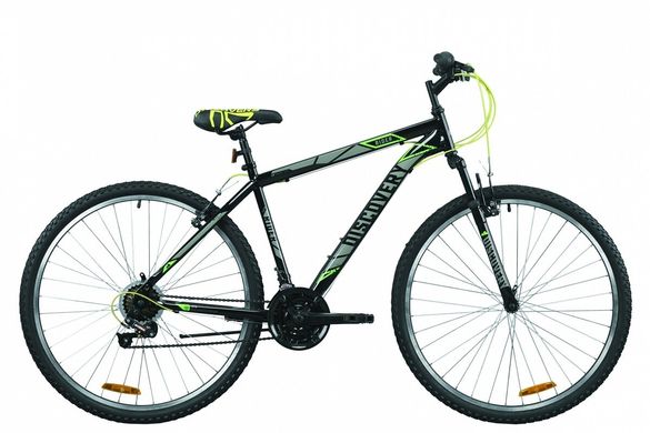 Велосипед 29" Discovery RIDER, 2020, черно-серый с зеленым
