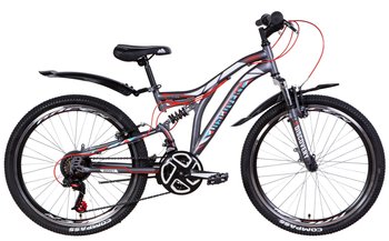 Велосипед 24" Discovery ROCKET 2021 (графитово-белый с красным (м))