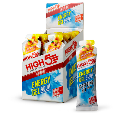 Гель High5 Energy Gel Aqua Caffeine Hit 66g - Тропические фрукты (Упаковка 20шт)