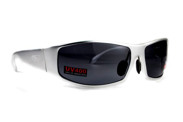 Окуляри захисні Global Vision BAD-ASS-1 Silver (gray) чорні в металевій оправі