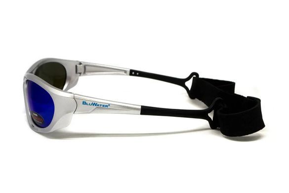 Окуляри поляризаційні BluWater Hydro Silver Polarized (G-Tech&trade; blue) Anti-Fog, дзеркальні сині в сріблястій оправі