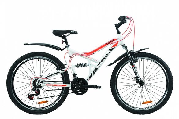 Велосипед ST 26" Discovery CANYON AM2 Vbr с крылом Pl , 2020, бело-черный с оранжевым