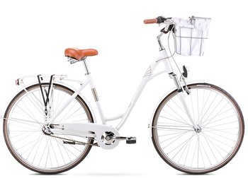 Велосипед Romet 2024 Art Deco Eco білий + кошик 20 L
