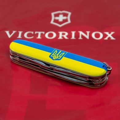 Нож складной Victorinox CLIMBER UKRAINE, Герб на флаге, 1.3703.3.T3040p