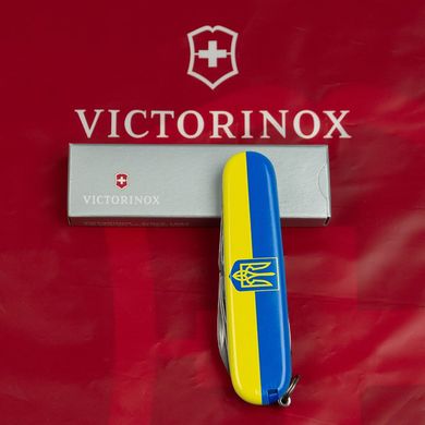 Нож складной Victorinox CLIMBER UKRAINE, Герб на флаге, 1.3703.3.T3040p
