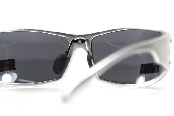 Окуляри захисні Global Vision Bad-Ass-2 Silver (gray), сірі в сріблястій металевій оправі