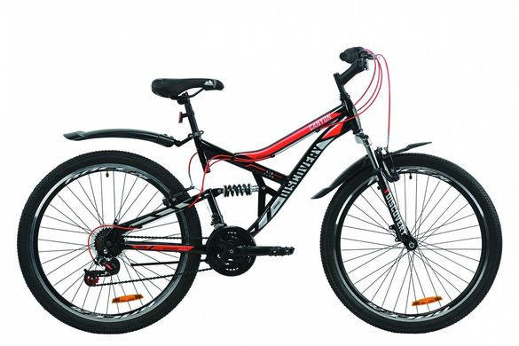 Велосипед ST 26 "Discovery CANYON AM2 Vbr з крилом Pl, 2020, чорно-червоний з сірим