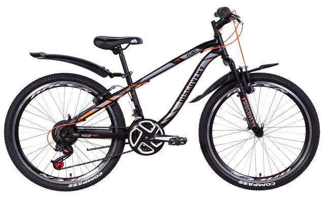Велосипед 24 "Discovery FLINT AM Vbr 2021 (чорно-сірий з помаранчевим (м))