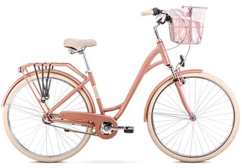 Велосипед Romet 2024 Art Deco Eco розовый мат + корзина 20 L