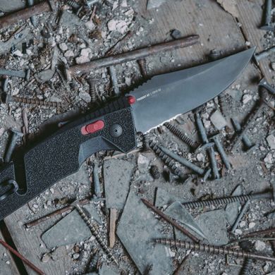 Раскладной нож SOG Trident AT, Black/Red/Partially Serrated