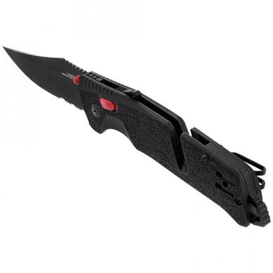 Раскладной нож SOG Trident AT, Black/Red/Partially Serrated