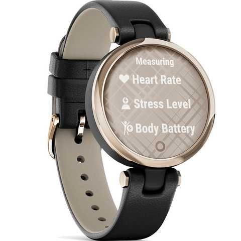 Garmin Lily CreamGold, Black, Leather 