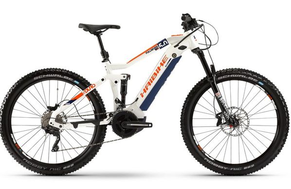 Велосипед Haibike SDURO FullSeven LT 5.0 i500Wh 20 s. XT 27,5 ", біло-синій-помаранчевий, 2020