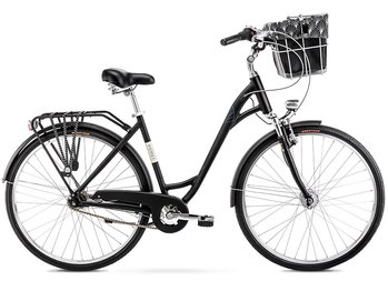 Велосипед Romet 2024 Art Deco Lux черный + корзина M