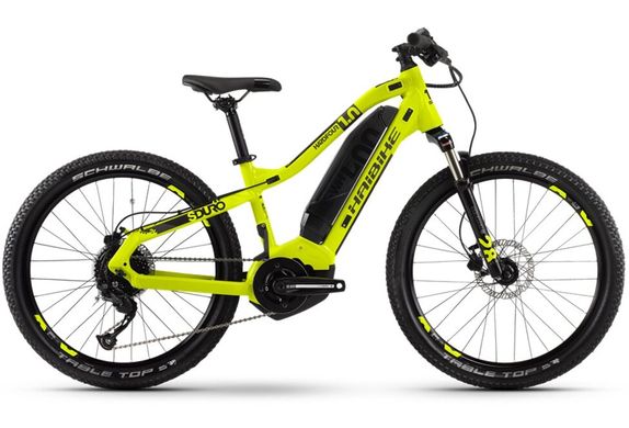Велосипед Haibike SDURO HardFour 1.0 400Wh 9 s. Altus 24", лайм-титан-черный, 2020