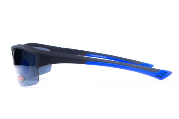 Окуляри поляризаційні BluWater Daytona-1 Polarized (gray) чорні в чорно-синій оправі