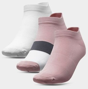 Шкарпетки 4F 3 пари SPORT короткі білий, рожевий, жіночі 39-42(р)