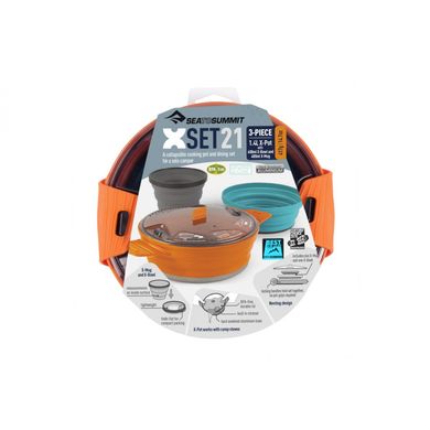 Набір посуду Sea to Summit X-Set 21 Orange/Pacific Blue/Grey