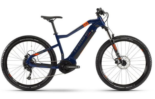 Велосипед Haibike SDURO HardSeven 1.5 i400Wh 9 s. Altus 27,5", голубой-оранжевый-титан, 2020