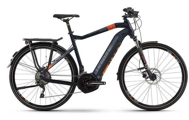 Велосипед Haibike SDURO Trekking 5.0 men i500Wh 20 s. XT 28", сине-оранжево-серый, 2020