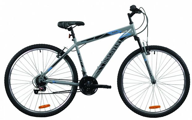 Велосипед 29" Discovery RIDER, 2020, серо-черный с синим
