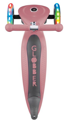 Самокат Globber PRIMO FOLDABLE LIGHTS, пастельно-розовый, колеса с подсветкой, 50кг, 3+