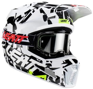Шолом Leatt Helmet Moto 3.5 + Goggle, Zebra, M