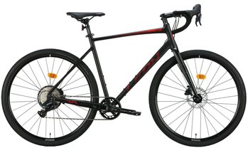 Велосипед 28" Leon GR-90 HDD рама-M" чорний з червоним (матовий) 2024