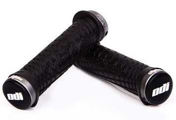 Грипсы ODI Troy Lee Designs Signature MTB Lock-On Bonus Pack Black w/Grey Clamps (черные с серыми замками)