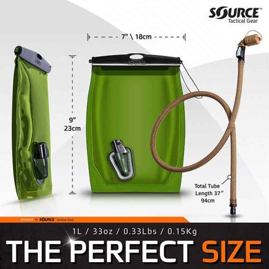 Питьевая система Source Kangaroo Collapsible Canteen 1L, Black