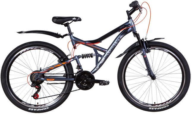 Велосипед 26" Discovery CANYON (графитово-черный с оранжевым (м))