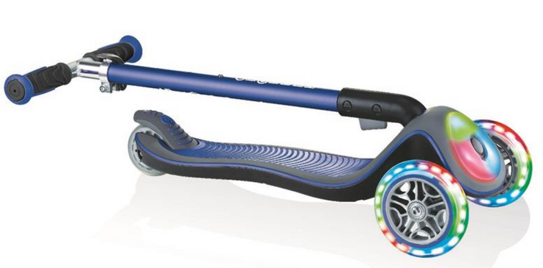 Самокат Globber серии ELITE синий, колеса и панель с подсветкой, до 50кг, 3+, 3 колеса