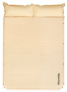 Самонадувний килимок двомісний з подушкою Naturehike CNK2300DZ014, 30 мм, бежевий