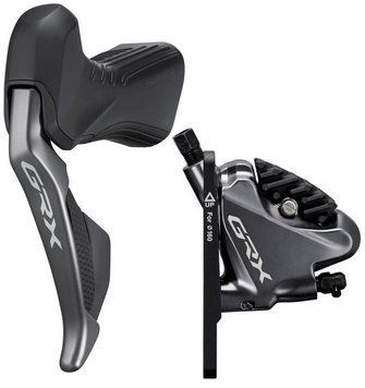 Тормоз гидравлический дисковый передний Shimano RX815 GRX Di2, (левая тормозная ручка/шифтер ST-RX815 2-скростн., BR-RX810, гидролиния 1000мм)
