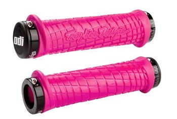 Гріпси ODI Troy Lee Designs Signature MTB Lock-On Bonus Pack Pink w/ Black Clamps (розовые с черными замками)