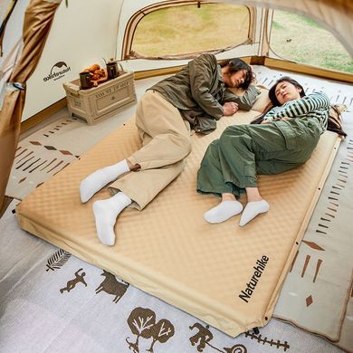 Самонадувающийся коврик двухместный с подушкой Naturehike CNK2300DZ014, 30 мм, бежевый