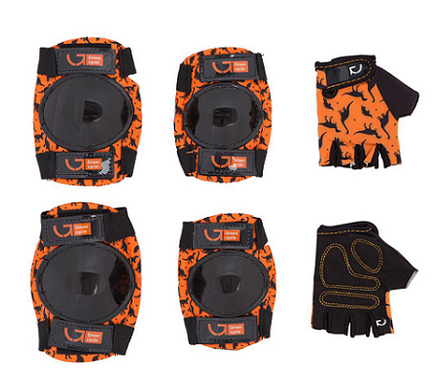 Защита Green Cycle Dino Orange наколенники, налокотники, перчатки оранжевые M(р)