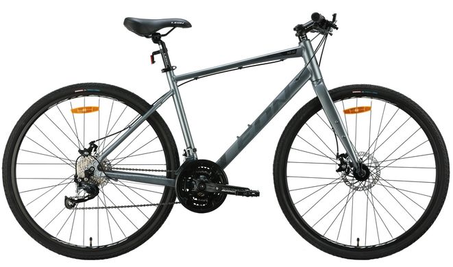 Велосипед 28" Leon HD 80 DD рама-21" серый с черным (матовый) 2024