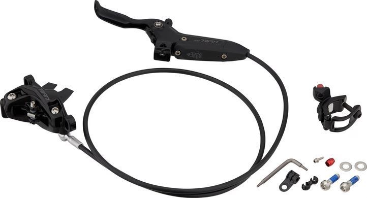 Гальма дискові Sram Level Silver Stealth 4 Piston - Aluminum Lever, Stainless Hardware, Reach Adj, Black Ano Front 950mm Hose (includes MMX Clamp, Rotor/Bracket sold separately) C1